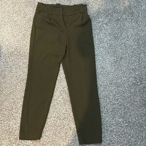 Express Olive Green High Waisted Paperbag Ankle Pant